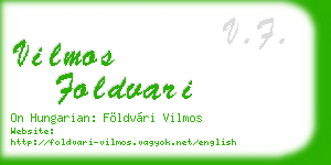vilmos foldvari business card